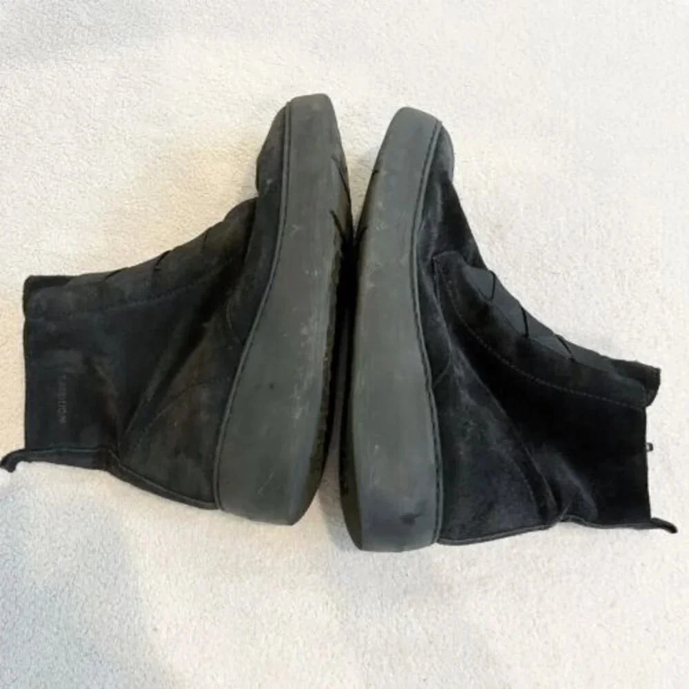 Wonders Fly Women’s 8 Black Ankle Boots 8332 Booties Suede Platform 38 Side Zip - Picture 10 of 11